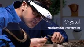  Presentation with workshop - Audience pleasing theme consisting of jeweler-working-in-his-workshop backdrop and a navy blue colored foreground
