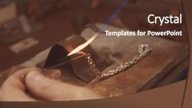  Presentation with bag iv fluid closeup saline - Theme enhanced with jeweler working with blow torch background and a  colored foreground