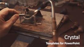  Presentation with working - Slide deck having jeweler working with blow torch background and a  colored foreground