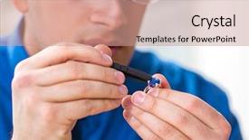  Presentation with luxury fashion handbags - PPT theme enhanced with jeweler working with luxury jewelry background and a coral colored foreground