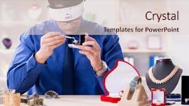  Presentation with jewelry - Amazing slides having jeweler working with luxury jewelry backdrop and a  colored foreground