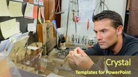  Presentation with hard work - Slide deck consisting of jeweller hard at work background and a coral colored foreground