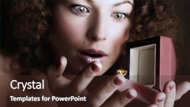  Presentation with gift - Presentation enhanced with jewellery box - beautiful woman receives a gift background and a wine colored foreground