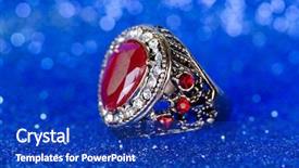  Presentation with blue - Cool new slide deck with jewellery ring against blue background backdrop and a  colored foreground