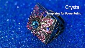  Presentation with blue - Theme having jewellery ring against blue background background and a  colored foreground