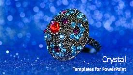  Presentation with blue - Cool new slide deck with jewellery ring against blue background backdrop and a  colored foreground