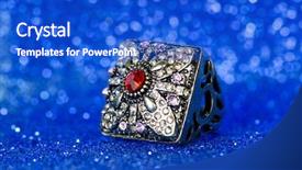  Presentation with white pigeon against the blue - Slide set with jewellery ring against blue background background and a cobalt blue colored foreground