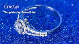  Presentation with blue - Colorful slide deck enhanced with jewellery ring against blue background backdrop and a cobalt blue colored foreground
