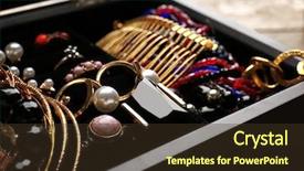  Presentation with jewelry for womens - Cool new PPT layouts with jewelry accessories in box closeup backdrop and a tawny brown colored foreground