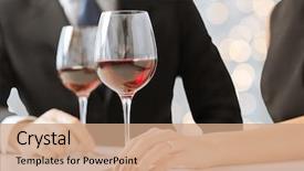  Presentation with ring diamond jewelry - Presentation design featuring jewelry concept - hands of couple background and a coral colored foreground