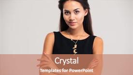  Presentation with black female - Slide deck consisting of black dress and arms folded background and a  colored foreground