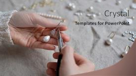  Presentation with jewelry - Presentation design with jewelry-designer-working-in-studio background and a light gray colored foreground