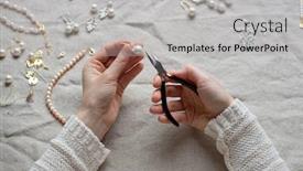  Presentation with jewelry - Slide set having jewelry-designer-working-in-studio background and a light gray colored foreground