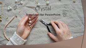  Presentation with pearl - Amazing presentation theme having jewelry-designer-working-in-studio backdrop and a light gray colored foreground