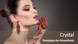  Presentation with molten - Amazing presentation theme having jewelry ear rings - beautiful sexual girl with green backdrop and a tawny brown colored foreground