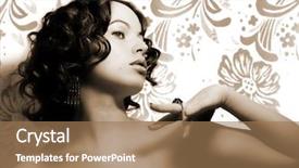  Presentation with art - Audience pleasing theme consisting of jewelry ear rings - beautiful woman fashion art photo backdrop and a  colored foreground