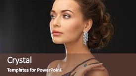  Presentation with diamond 3d animation - Colorful slide deck enhanced with jewelry ear rings - beautiful woman in evening dress backdrop and a tawny brown colored foreground