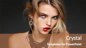  Presentation with mens fashion portrait - Cool new PPT theme with jewelry ear rings - fashion girl portrait backdrop and a  colored foreground