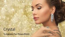  Presentation with glamour - Cool new presentation theme with jewelry ear rings - people holidays and glamour concept backdrop and a coral colored foreground