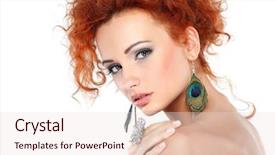  Presentation with mens fashion portrait - Presentation having jewelry ear rings - red hair fashion girl portrait background and a lemonade colored foreground