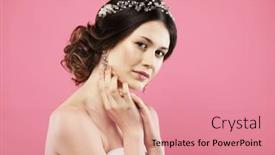  Presentation with hair color - PPT theme having jewelry-luxury-wedding-and-people background and a coral colored foreground
