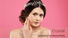  Presentation with hair color - PPT theme consisting of jewelry-luxury-wedding-and-people background and a coral colored foreground