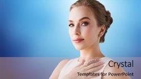  Presentation with ring diamond jewelry - Theme having diamond earring and ring background and a coral colored foreground