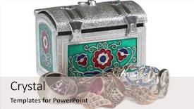  Presentation with jewelry - Slide deck featuring jewelry made and metal box on a white background background and a light gray colored foreground