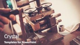  Presentation with metal - Audience pleasing theme consisting of preformance - goldsmith crafting precious metal backdrop and a tawny brown colored foreground