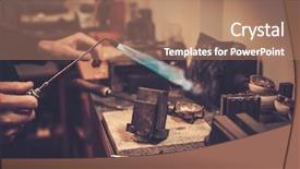  Presentation with goldsmith melting gold to liquid - Colorful slide deck enhanced with crucible with gasoline burner backdrop and a coral colored foreground