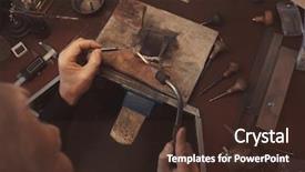  Presentation with working - Theme with jeweler working with blow torch background and a wine colored foreground