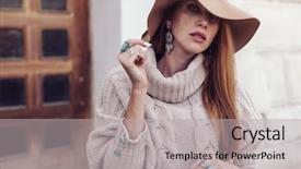  Presentation with ethnic costumes - Slides with jewelry on model ethnic ring background and a light gray colored foreground