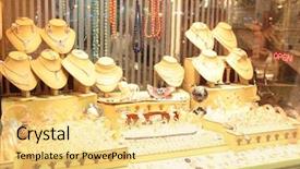  Presentation with jewelry - Amazing theme having jewelry store show-window backdrop and a blonde colored foreground