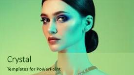  Presentation with fashion - Slide set with jewerly - beautiful fashion model wearing elegant background and a mint green colored foreground