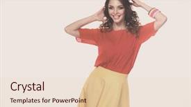  Presentation with curly hair - Theme enhanced with jewerly - beautiful woman with curly hair background and a lemonade colored foreground