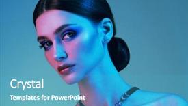  Presentation with studio lights - Audience pleasing slide set consisting of jewerly - high fashion model woman backdrop and a teal colored foreground