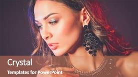  Presentation with woman in maze - Slide deck with jewerly - portrait of a beautiful woman background and a coral colored foreground