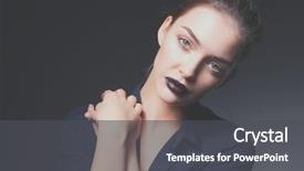  Presentation with black women beautiful woman - Cool new PPT theme with jewerly - portrait of a beautiful woman backdrop and a dark gray colored foreground