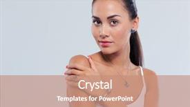  Presentation with female - PPT theme with jewerly concept attractive female model background and a coral colored foreground