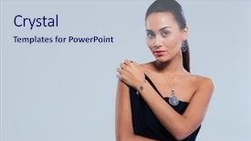  Presentation with gray - Cool new PPT layouts with jewerly concept beautiful young woman backdrop and a lemonade colored foreground