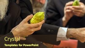  Presentation with feast - PPT layouts with jewish autumn holiday sukkot - feast background and a tawny brown colored foreground