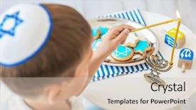  Presentation with jewish - Colorful slide deck enhanced with jewish boy lightning menorah backdrop and a soft green colored foreground