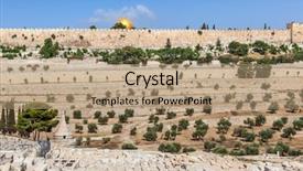  Presentation with old jewish cemetery - Cool new PPT layouts with jewish cemetery and ancient wall backdrop and a coral colored foreground