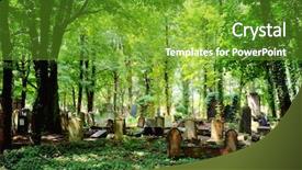  Presentation with jewish - Beautiful presentation theme featuring jewish cemetery in wroclaw poland backdrop and a tawny brown colored foreground