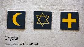  Presentation with david star - Cool new slide set with jewish david's star christian backdrop and a light gray colored foreground