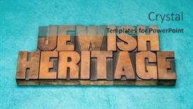  Presentation with legacy - PPT theme with jewish-heritage-word-abstract background and a teal colored foreground
