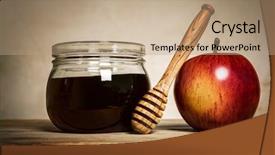  Presentation with honey - PPT layouts having jewish holiday of rosh background and a coral colored foreground