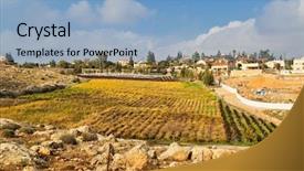  Presentation with jewish - Slide set consisting of jewish settlement in judea desert background and a light blue colored foreground