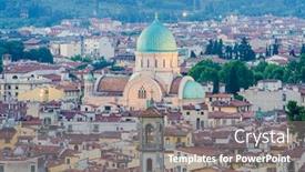  Presentation with jewish synagogue - Theme having jewish synagogue of florence background and a gray colored foreground