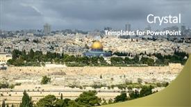  Presentation with jerusalem - PPT layouts featuring jewish temple - holy city jerusalem israel background and a light blue colored foreground